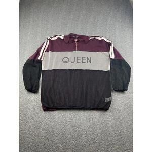 Impulsive Sweater‎ Women's Size 3X Purple Mesh Pullover Sweater QUEEN Print